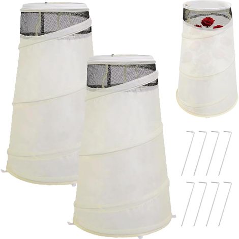 Housse hivernale pour plantes, lot de 2 cônes roses 50,8 x 33 x 22,9 cm, protection antigel et anti-animaux. (1/5)