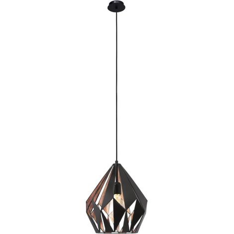 Eglo Iluminación Lámpara de Techo colgante Carlton 1 negro y cobre 1XE27 (1/4)