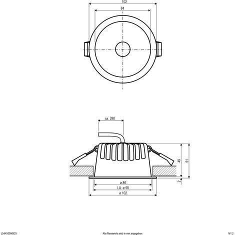 EVN LED-Downlight CCT C54N10090925 schwarz