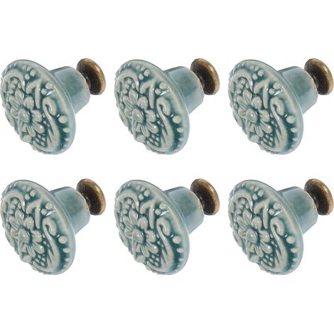 Lot de 6 boutons porte et poignées en céramique style chinois (1/5)