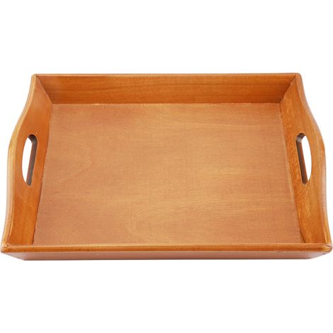 Plateau De Service En Bois - Design Vintage - Pour Thé Fruits Bonbons Sushis Vaisselle - 1 Pièce (1/5)