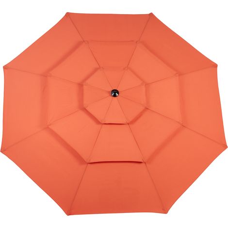 Parasol en aluminium de 3 m (10 pi) à 3 niveaux et inclinaison automatique (orange) (sans base) (1/5)