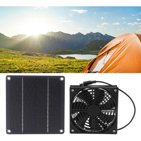 Ventilateur Solaire 3W Portable pour Serre, Poulailler, Maison de Chien et Abri d'Animaux