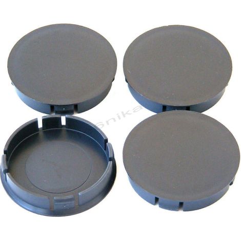 Ensemble de 4 cache-moyeux universels noirs de 60 mm / 56 mm pour jantes (1/5)