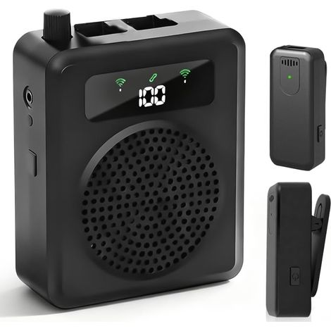Amplificateur vocal, microphone avec haut-parleur, amplificateur vocal portable avec microphone Lavalier sans fil (1/5)