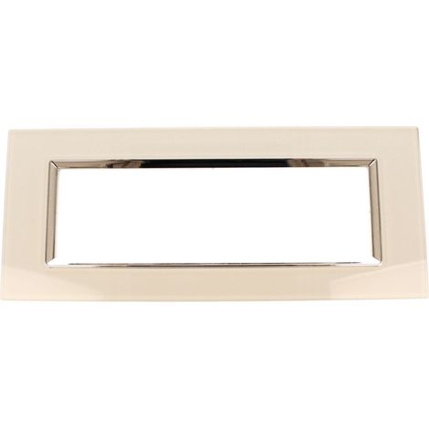 Placca Quadrata In Vetro Temperato MBL 7 Moduli/Posti Compatibile Bticino Living 3 Colori Disponibili (Bianco)