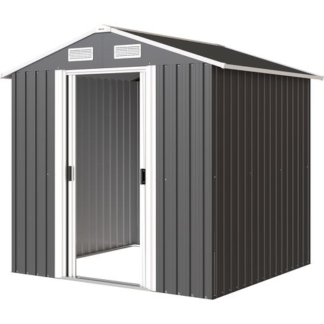 Gartenhaus aus Stahl mit 2 Schiebetüren, schwarz, 2,6 m²