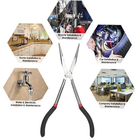 11 " Pince extra longue robuste Pince a long bec Pince a bec droit Pince a bec pointu Outils a main MNS (1/4)