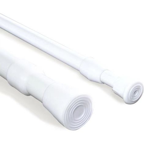 Extendable Curtain Rod, 60– 110 cm, Tension Rod, No Drilling, Shower, Window, White (1/5)
