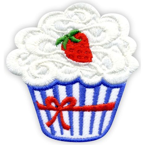 Patchion Muffin - Cupcake - Aufnäher zum Aufnähen - Gestickter Aufnäher/Abzeichen/Emblem
