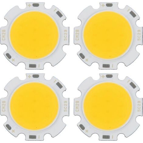 x 5-W-Chip-LED-Lampe, rund, COB, superhell, warmweiß, DC 15–17 V (1/4)