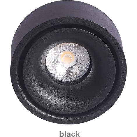 [JAMAIS UTILISÉ]Projecteur LED rond à intensité réglable, montage en surface, COB, trou libre, plafonnier 7W , pour salon Lumière blanche 6000k (1/5)