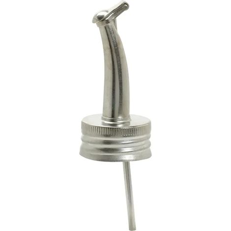Versoir à vis pour bouteilles Tom-Fox Ø 28 mm - Métal hygiénique avec clapet de fermeture automatique, pour spiritueux 0,7-1L, contrôle précis du versement, protection contre insectes et poussière