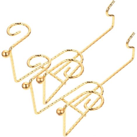 Présentoir à assiettes en métal, étagère en fer pour usage extérieur, lot de 4 supports dorés (1/5)