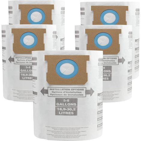 Packung mit 5 Vakuumbeuteln für Geschäfte 5-8, Typen E-90661/9066133 und H-90671/9067133 hocheffiziente Einwegfilter VF2004, VHBS, VDBS.