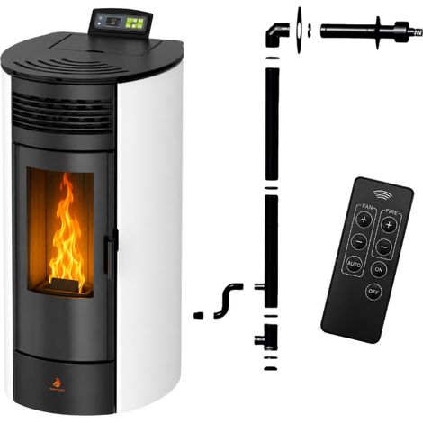 Poêle à granulés Étanche FLORA 14 kW + kit conduit ventouse - (1/5)