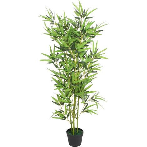 FIMEI Plante artificielle avec pot Bambou 120 cm Vert (1/2)