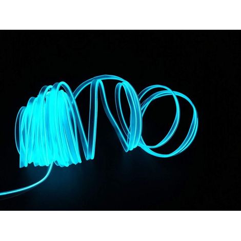 USB Fil pour Intérieur De Voiture Vélo Festival Décoration LED Rougeoyant électroluminescent Fil Lumière Feux Froid avec Drive Lampe Lampe Glow String Strip 12 V(bleu glace, 5 M)-Fei Yu (1/5)