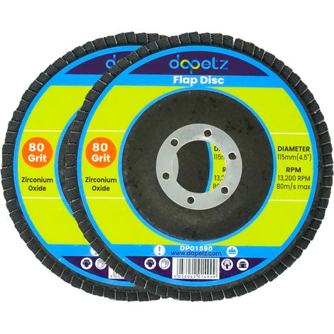 Dapetz ® Flap Discs 80 Grit 115mm Zirconia Pack of 2 Grinding Discs Zirconium Sanding Discs for 4.5" Angle Grinder to Sanding Grinding Metal Wood and Stainless Steel (1/5)