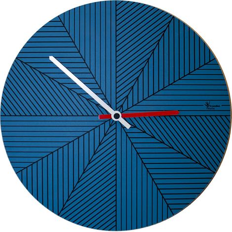 Orologio da Parete Rotondo 34Cm Pirondini Italia Cronofilla Inverno Blu