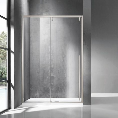 Doccia nicchia 150cm finitura acciaio spazzolato KSA4000AS kamalu
