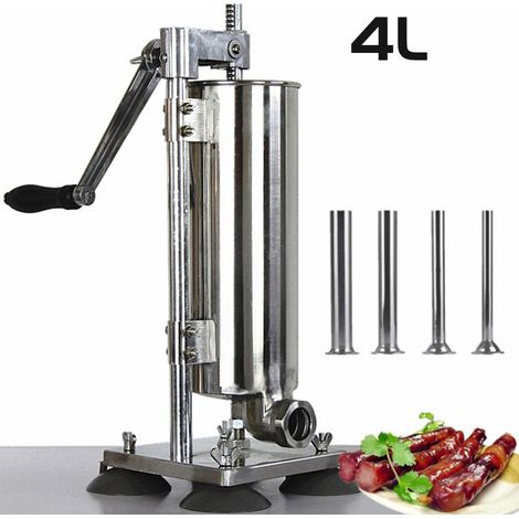 Riempitrice per carne in acciaio inox per salsicce attrezzature per il riempimento di carne macinata verticale 4L