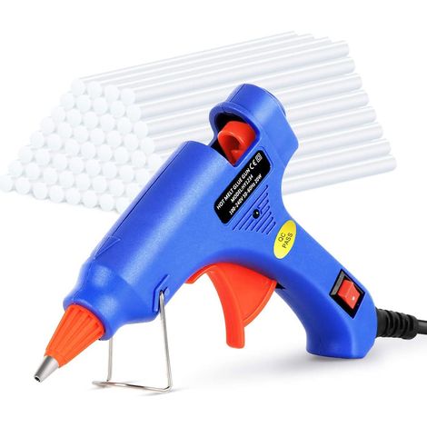Mini pistolet à colle à chaud + 30 bâtons de colle transparents pour bricolage et réparations rapides dans la maison & bureau, 20 W (1/5)