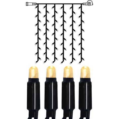 Lichtervorhang ,EXTRA', Outdoor, System 24, Zubehör, 49 LEDs, warmweiß, 1,02 W, H 1m, L 1m (1/5)