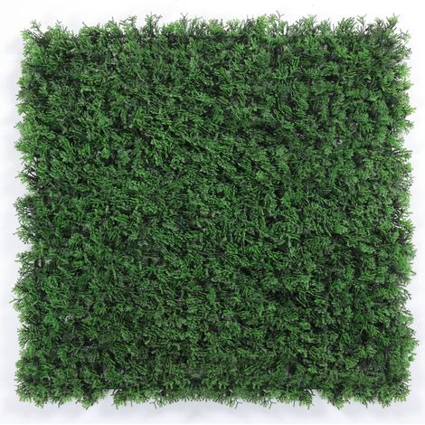 Künstliche Hecke 50 cm x 50 cm, Schutz und Sichtschutz für den Garten, künstliche Graswand als Hintergrund, UV-Schutz (1 Stück)