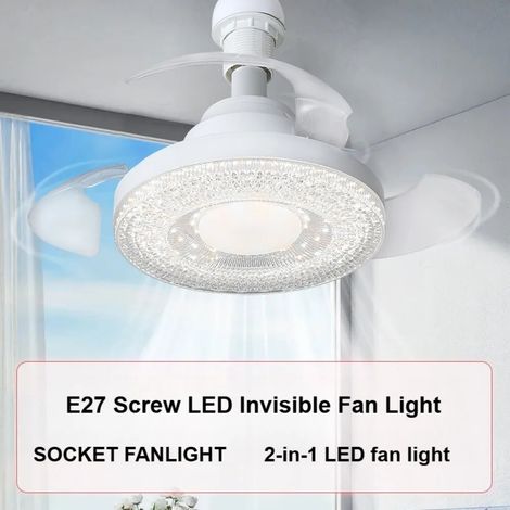 Deckenventilatoren mit Fernbedienung und LED-Beleuchtung, E27-Sockel, leise und intelligent, für Schlaf- und Wohnzimmer. (1/5)