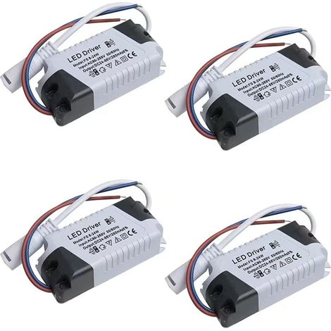 Lot de 4 pilotes LED 8-24 W, alimentation à intensité variable, transformateur étanche pour éclairage LED