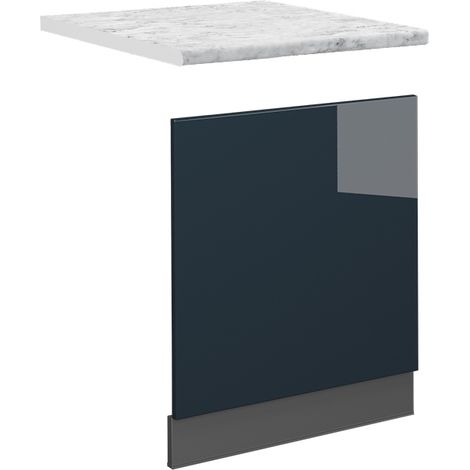 Panel frontal Fame-Line, Azul oscuro alto brillo, 60 cm , ET Mármol, Vicco