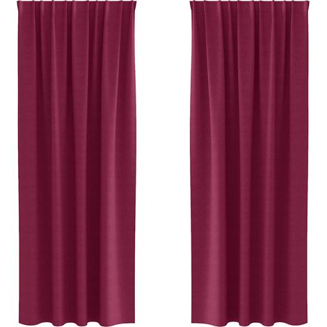 Maison Exclusive - Cortinas Opacas con Anillas 2 pcs Rojo vino 26