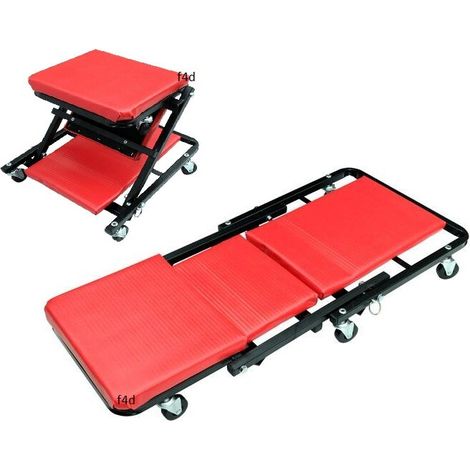 CREEPER SEAT 2 IN 1 FOLDING MECHANICS GARAGE CAR CRAWLER HEAVY DUTY CT0805