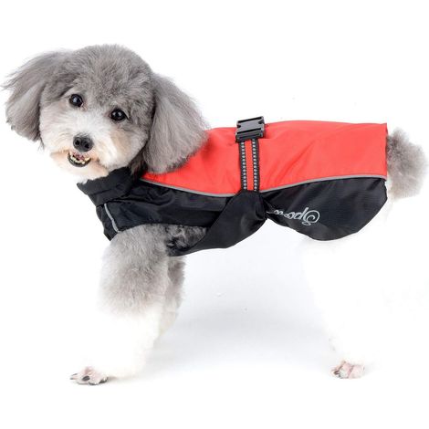 1 Vêtement Chien Chat Imperméable, Réfléchissant, Léger, Doublure Maille, Petit Animal, Pluie Randonnée (1/5)