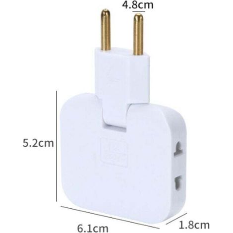 Multiprise Plate 3 Prises avec Connexion Pivotante 180°, 16A/250V, Prise Multiple Extra Fine pour Derrière Meuble