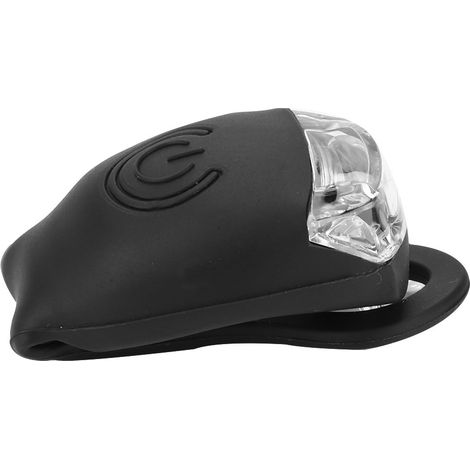 Feu clignotant LED étanche en silicone noir, en forme de grenouille, pour vélo (avant/arrière). (1/5)