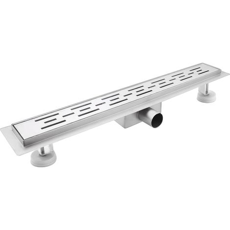 Caniveau de Douche Acier INOX 60cm,Caniveau de Douche avec Siphon à bloqueur d'odeurs et Filtre à Cheveux,Caniveau Extra Plat,Drainage Rapide (1/5)