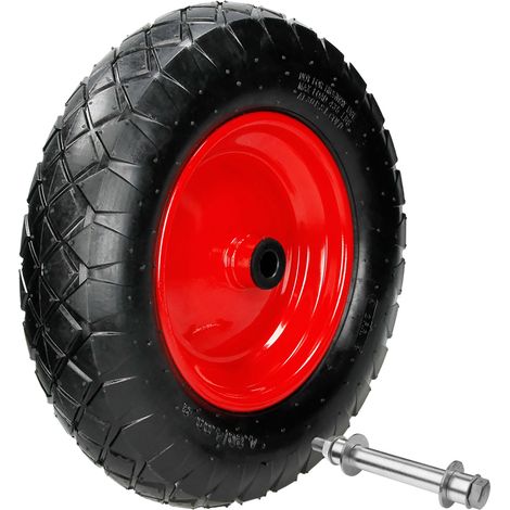 Ecd Germany – Roue de brouette pneumatique 4.80/4.00-8 – Diamètre 390 mm – Largeur 95 mm – Capacité charge 200 kg – Jante en acier – Gonflable