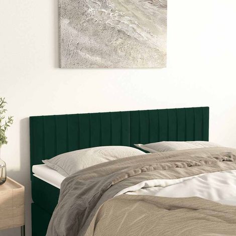 vidaXL Cabeceros terciopelo verde oscuro 144x5x78/88 cm (1/5)