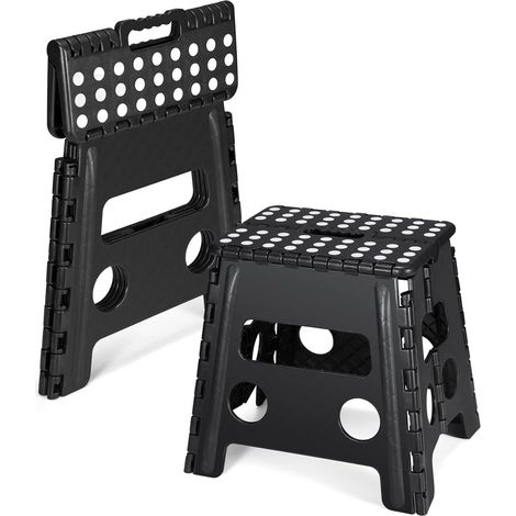 Tabouret pliant de 13 pouces (environ 33,0 cm), tabouret solide pour adultes et enfants, petit repose-pieds, marchepied léger pliable pour tout-petits, adapté pour cuisine et salle de bain, supporte j (1/5)