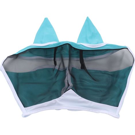 Masque anti-mouches respirant pour cheval, protège-visage élastique anti-insectes et moustiques, taille S, bleu (1/5)