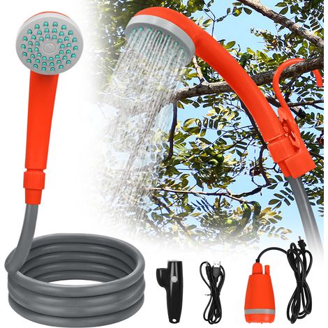 AUFUN Batterie de Camping en Plein air avec douchette, Batterie Rechargeable, cable de Chargement USB, pour la randonnée, Les Voyages, Le Jardin (1/5)