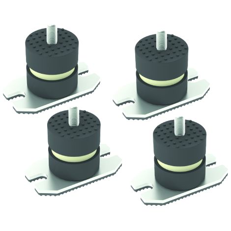 Supports anti-vibrations au sol avec plaque, lot de 4, dimensions H x L 40 x 40 mm filetage M8 x 22 pour machines de 90 a' 200 kg accessoires de climatisation