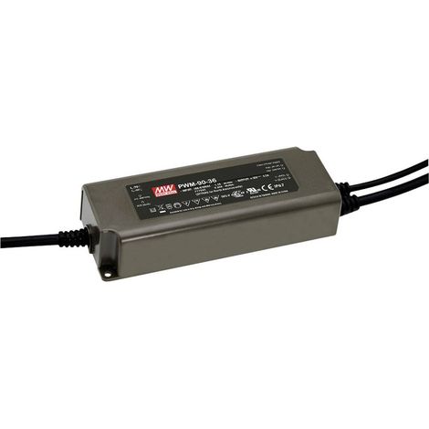 Mean Well PWM-90-12 Trasformatore per LED Tensione costante 90 W 0 - 7.5 A 12 V/DC dimmerabile, Circuito PFC, Protezion (1/2)