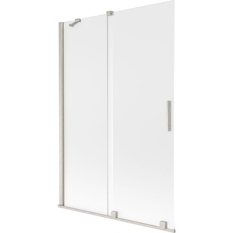 Mexen Velar Duschabtrennung 2-flügelig, 120 x 150 cm, Mattglas, gebürsteter Nickel - 896-120-000-31-97 (1/2)