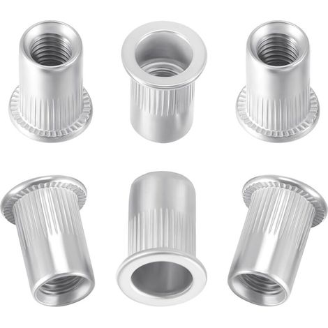 Rivet en acier inoxydable à tête plate fileté Rivets Nutsert Cap M8 50PCS (M8 Type Stainless Steel Rivet Nut) (1/4)
