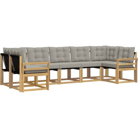 Set di divani da esterno 7 pz Bianco e Grigio Chiaro vidaXL (1/5)