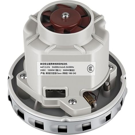 Moteur d'aspirateur 230 V 1200 W – Moteur à balais haute puissance – Durée de vie 42 000 heures – Niveau sonore 80 dB