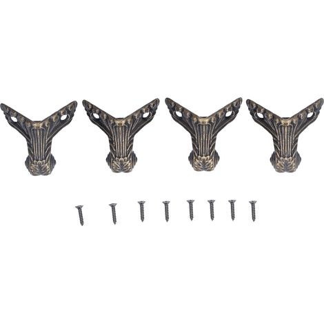 12 pieds de boîte à bijoux au design rétro et élégant, fabriqués en alliage de haute qualité, robustes et durables, et pieds de boîte en bois résistant à la rouille. (1/5)